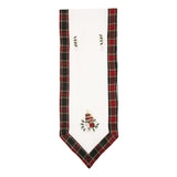 Fata de Masa Vivimall, Material In Brodat, cu Motive de Craciun Lumanari, 180 x 40 cm, Alb - vivimall.ro