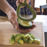 Feliator de Avocado, Vivimall, pentru Taierea in Cubulete, Multifunctional, pentru Bucatarie, Otel Inoxidabil, ABS, 16x8x5 cm, Verde - vivimall.ro