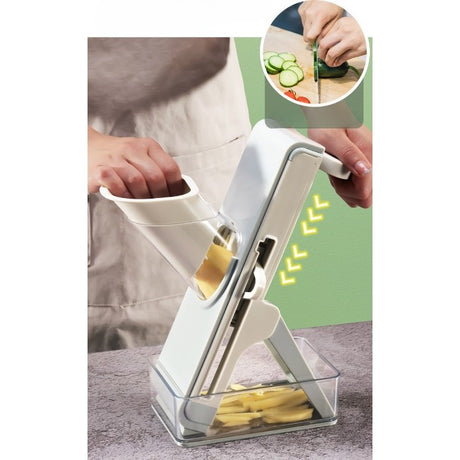 Feliator De Legume Multifunctional, Taieturi Diferite, Razatoare Pentru Bucatarie, Taietor De Cartofi, Presa Manuala, Pliabila, Extensibila, Pp Pet, 23.5X9.5X5.5 Cm - vivimall.ro