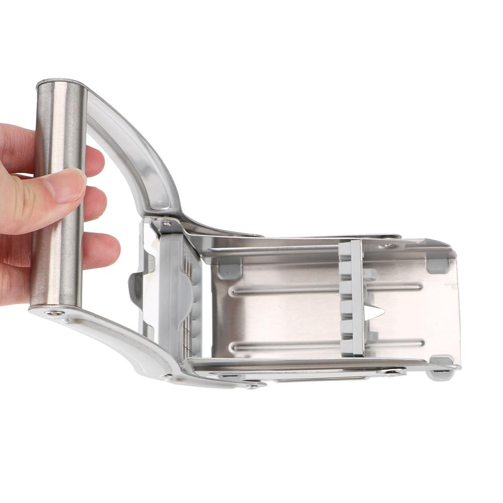 Feliator manual Vivimall, pentru cartofi pai si legume, din inox, cu 2 dimensiuni de feliere, 25.5 x 11.7 cm, argintiu - vivimall.ro