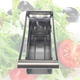 Feliator manual Vivimall, pentru cartofi pai si legume, din inox, cu 2 dimensiuni de feliere, 25.5 x 11.7 cm, argintiu - vivimall.ro