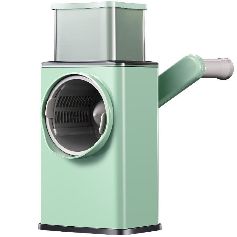 Feliator manual pentru legume Vivimall, 3 lame din otel inxodabil, 3 tipuri de feliere, material carcasa ABS, latime maxima feliere 4 mm, baza de tip ventuza, usor si sigur de utilizat, 28.5 x 9,2 x 13.5 cm, verde - vivimall.ro