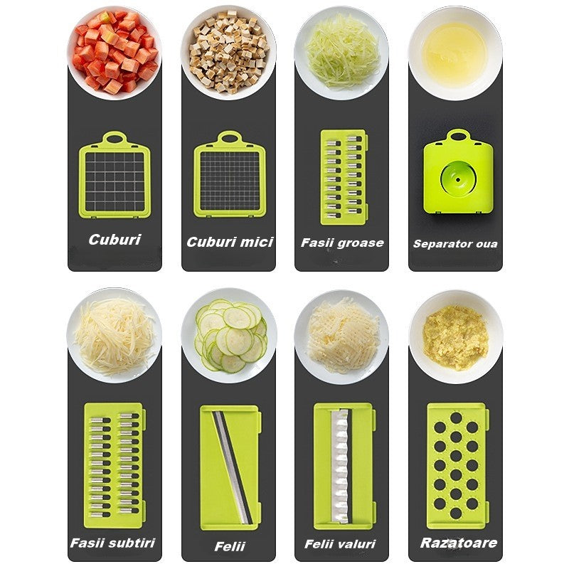 Feliator legume fructe 8 in 1 cu recipiente | EasyPrep - vivimall.ro
