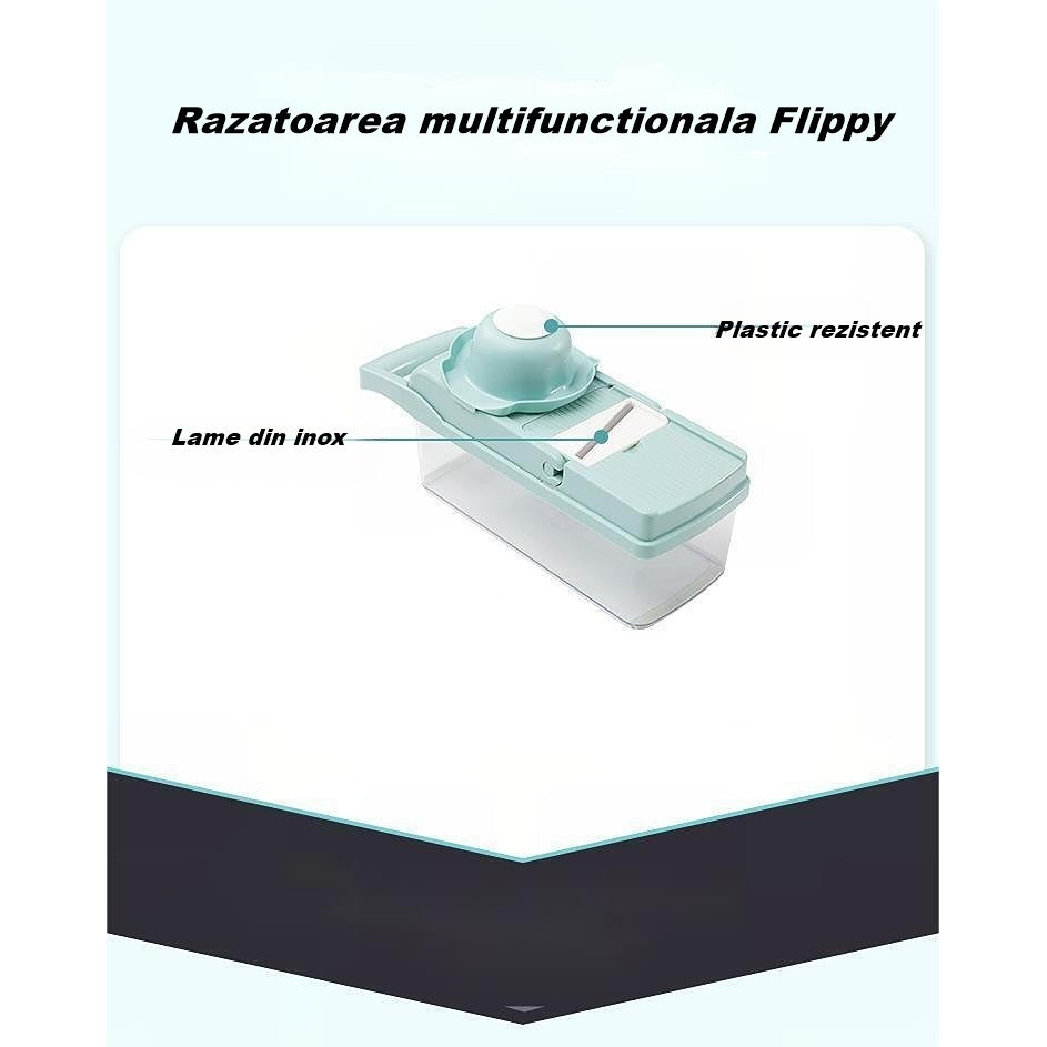 Feliator Multifunctional, Vivimall, Razatoare, 8 in 1, pentru Fructe si Legume, 10 Piese, Lame de Inox, Recipient Stocare, Separator Oua, Protectie Mana, ABS, 32.2x11.3 cm, Albastru/Alb - vivimall.ro