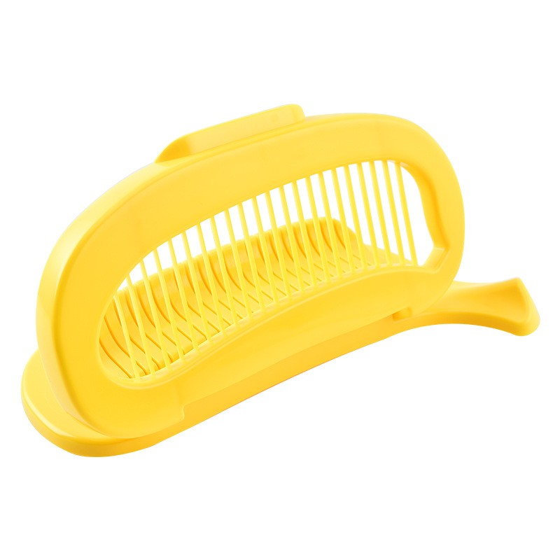 Feliator Multifunctional pentru Alimente, Vivimall, Model Banana, pentru Legume si Fructe, Accesoriu pentru Bucatarie, 28.8x18.3 cm, Galben - vivimall.ro