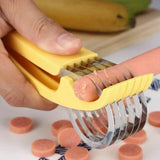 Feliator Pentru Alimente, Accesoriu Pentru Bucatarie, Cutit Pentru Legume Si Fructe, Model Banana, Ergonomic, 17.5X5X4 Cm, Galben - vivimall.ro