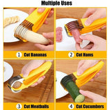 Feliator Pentru Alimente, Accesoriu Pentru Bucatarie, Cutit Pentru Legume Si Fructe, Model Banana, Ergonomic, 17.5X5X4 Cm, Galben - vivimall.ro