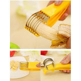 Feliator Pentru Alimente, Accesoriu Pentru Bucatarie, Cutit Pentru Legume Si Fructe, Model Banana, Ergonomic, 17.5X5X4 Cm, Galben - vivimall.ro