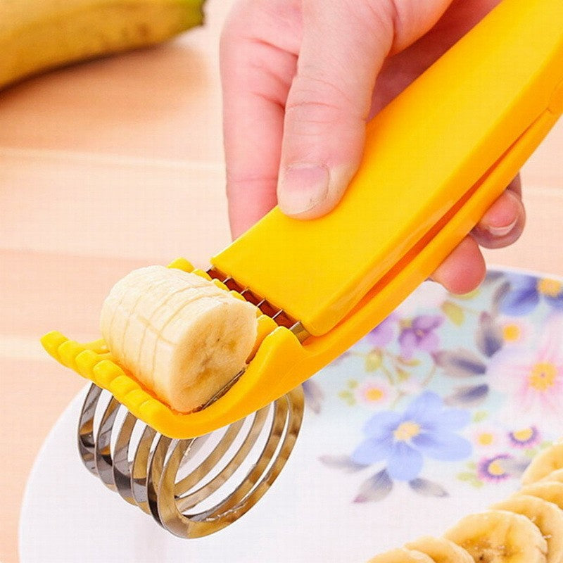 Feliator Pentru Alimente, Accesoriu Pentru Bucatarie, Cutit Pentru Legume Si Fructe, Model Banana, Ergonomic, 17.5X5X4 Cm, Galben - vivimall.ro