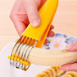 Feliator Pentru Alimente, Accesoriu Pentru Bucatarie, Cutit Pentru Legume Si Fructe, Model Banana, Ergonomic, 17.5X5X4 Cm, Galben - vivimall.ro