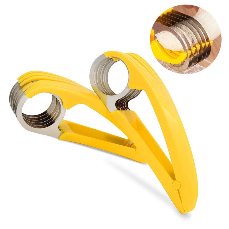 Feliator Pentru Alimente, Accesoriu Pentru Bucatarie, Cutit Pentru Legume Si Fructe, Model Banana, Ergonomic, 17.5X5X4 Cm, Galben - vivimall.ro