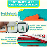 Carte Senzoriala Educativa Montessori, Vivimall, cu Activitati, Dezvoltare Abilitati Motorii, 4 Pagini, Model Spatiu Cosmic, 28x22x7 cm, Albastru - vivimall.ro