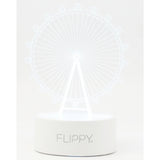 Lampa LED decorativa, Vivimall, 3D, Roata Panoramica, cu telecomanda, doua moduri de alimentare USB si baterii, 20 cm inaltime, din material acril si lumina multicolora, alb - vivimall.ro