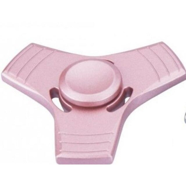 Fidget Spinner Jucarie Antistres De Metal Cu Orificii Roz 1 - vivimall.ro