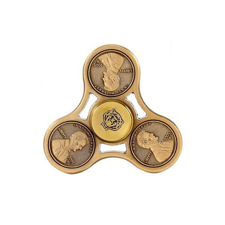 Fidget Spinner Jucarie Antistres Model One Cent Auriu - vivimall.ro
