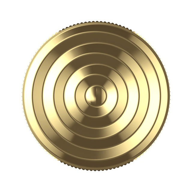 Fidget spinner Flippy auriu din oțel inoxidabil, vedere frontală, ondulații mari, 30x30x8 mm