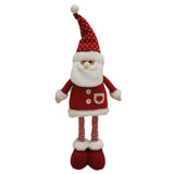 Figurina Decorativa, Pentru Craciun, Vivimall, Mos Craciun, Picioare Telescopice, Inaltime Reglabila 44-54cm, Caciula cu Inimioare, Alb/Rosu - vivimall.ro