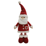 Figurina Decorativa, Pentru Craciun, Mos Craciun, Picioare Telescopice, Inaltime Reglabila 44-54Cm, Caciula Cu Inimioare, /Rosu - vivimall.ro