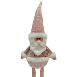 Figurina Decorativa, Pentru Craciun, Vivimall, Mos Craciun, Picioare Telescopice, Inaltime Reglabila 44-54cm, Bluza cu Paiete, Roz - vivimall.ro