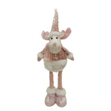 Figurina Decorativa, Pentru Craciun, Vivimall, Ren, Picioare Telescopice, Inaltime Reglabila 44-54cm, Bluza cu Paiete, Roz - vivimall.ro