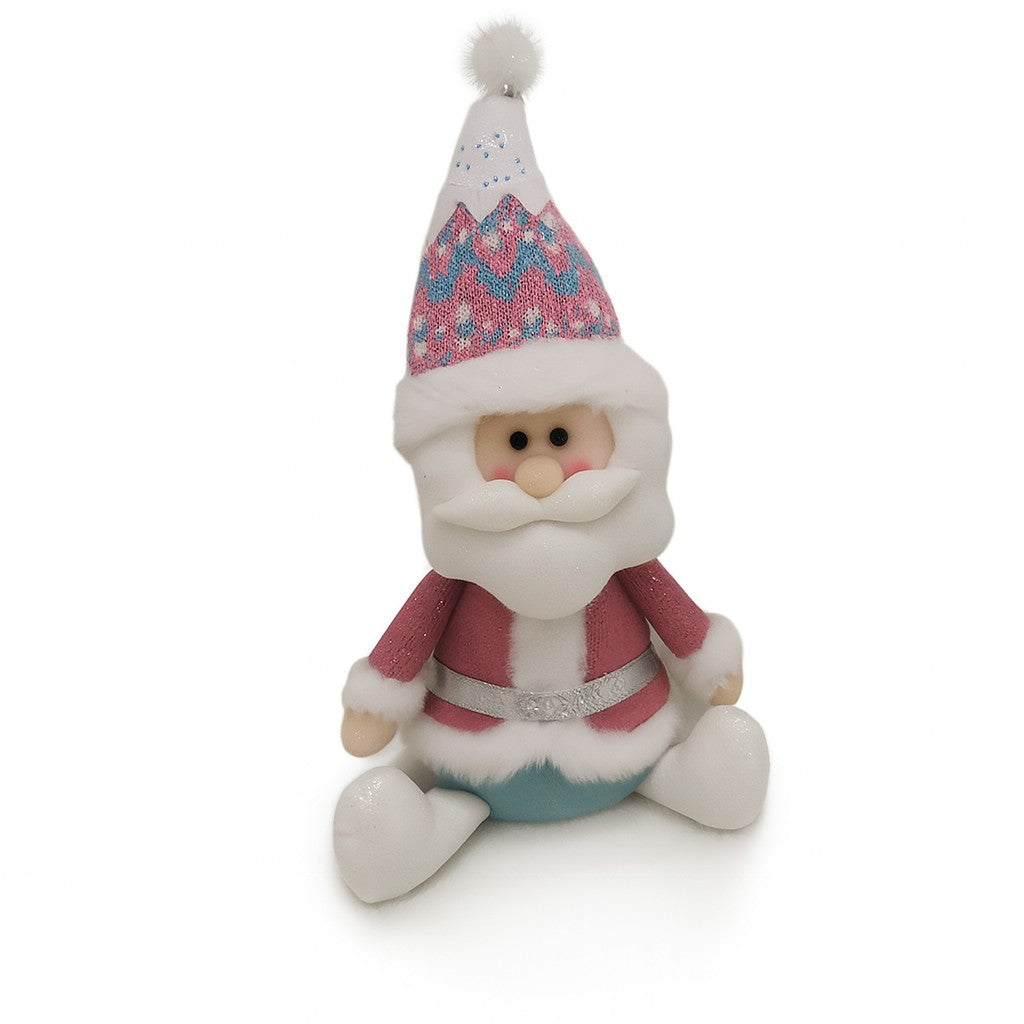 Figurină decorativă Moș Crăciun în formă de ren festiv, 37x20x12 cm, nuanțe multicolor, vedere frontală