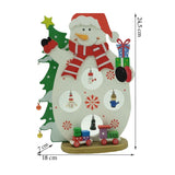 Figurina decorata de Craciun, Om de zapada, Alb, din Lemn, 18 cm x 24.5 cm, Interior, Vivimall - vivimall.ro
