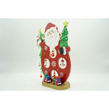 Figurina decorata, Mos Craciun, Rosu, din Lemn, 18 cm x 24.5 cm, Interior, Vivimall - vivimall.ro