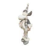 Figurina Decorativa, Pentru Craciun, Vivimall, Ren, Picioare Telescopice, Inaltime Reglabila 52- 82 cm, Pantaloni Luciosi, Alb/Argintiu - vivimall.ro