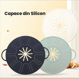 Capac Sita pentru Tigaie, Vivimall, 28 inch, Capac din Silicon pentru Scuregere, Rezistent la Remperaturi ridicate, Anti-Stropire, Deflector de Ulei, Verde deschis - vivimall.ro