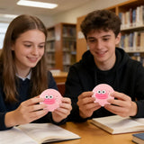 Jucarie Senzoriala Squishy, Flippy, Model Gogoasa cu Ochi Mari, 1 Bucata, Textura Ultra-Densa, Jucarie Antistres  pentru Copii si Adulti, Efect Calmant cu Revenire Lenta, 9 cm, Alb/Roz - vivimall.ro