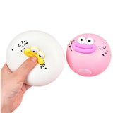 Jucarie Senzoriala Squishy, Flippy, Model Gogoasa cu Ochi Mari, 1 Bucata, Textura Ultra-Densa, Jucarie Antistres  pentru Copii si Adulti, Efect Calmant cu Revenire Lenta, 9 cm, Alb/Roz - vivimall.ro
