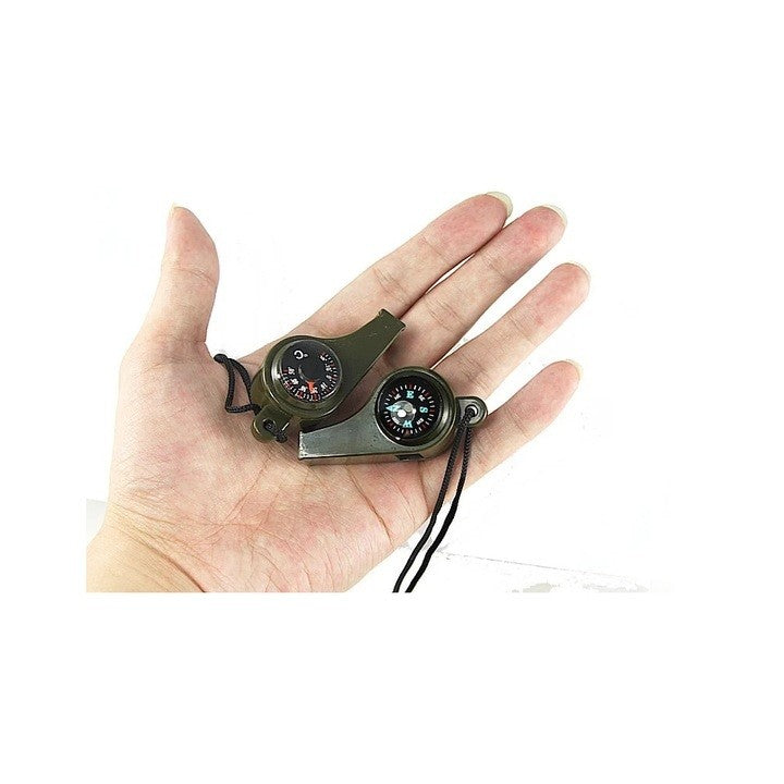 Fluier 3in1, Vivimall cu Busola si Termometru, pentru Drumetii, Negru - vivimall.ro