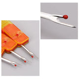 Dispozitiv pentru Descusut, Flippy, Taietor de Etichete, 1.7 x 7 cm, Pliabil, din Plastic, Rosu/Galben