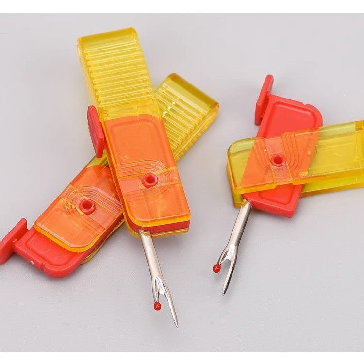 Dispozitiv pentru Descusut, Flippy, Taietor de Etichete, 1.7 x 7 cm, Pliabil, din Plastic, Rosu/Galben