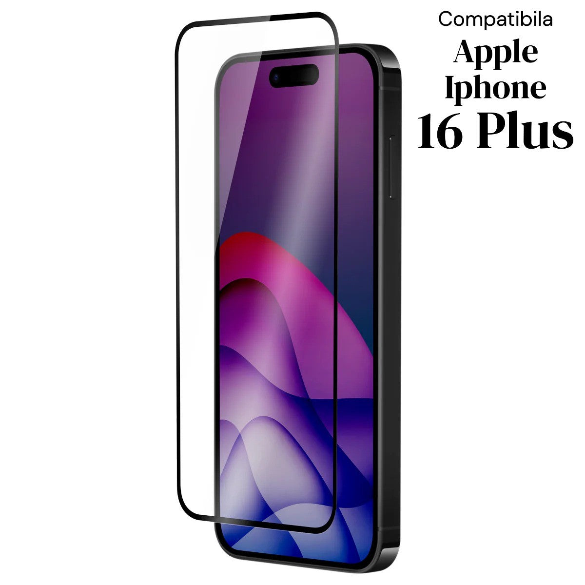 Folie de Protectie Ceramica, Flippy, Compatibila cu Apple iPhone 16 Plus, Ceramics 9D, Antisoc, Margini Negre, Transparent - vivimall.ro