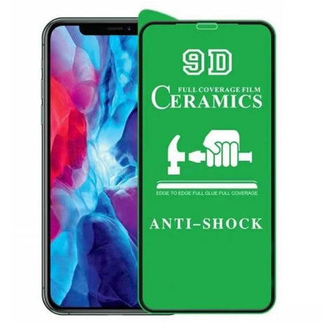 Folie de Protectie Ceramica, Vivimall, Compatibila cu Apple iPhone 16 Pro Max, Ceramics 9D, Antisoc, Margini Negre, Transparent - vivimall.ro