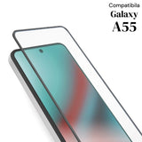 Folie de Protectie Ceramica, Flippy, Compatibila cu Samsung Galaxy A55, Ceramics 9D, Antisoc, Margini Negre, Transparent - vivimall.ro