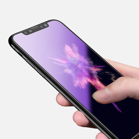 Folie de Protectie, Vivimall, pentru iPhone 15, Ceramic Anti-Blue, 9H, Protectie Ochi, Anti-Soc, Mov - vivimall.ro