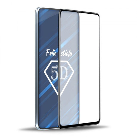 Detaliu margine neagră folie Tempered Glass 5D pentru iPhone 15 Pro Max, acoperire completă ecran curbat