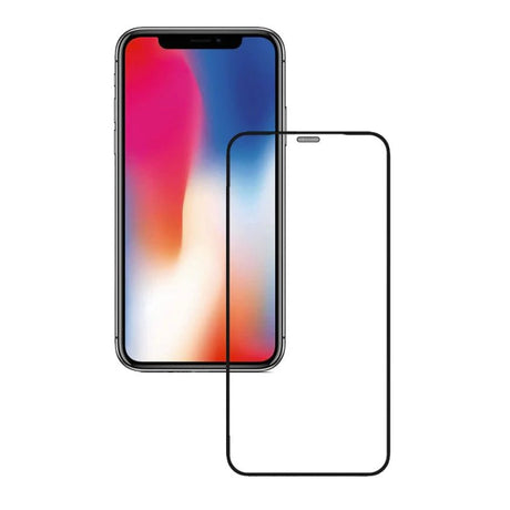 Folie protecție iPhone 15 Pro Tempered Glass HD Full Cover, vedere frontală, margini negre, transparent