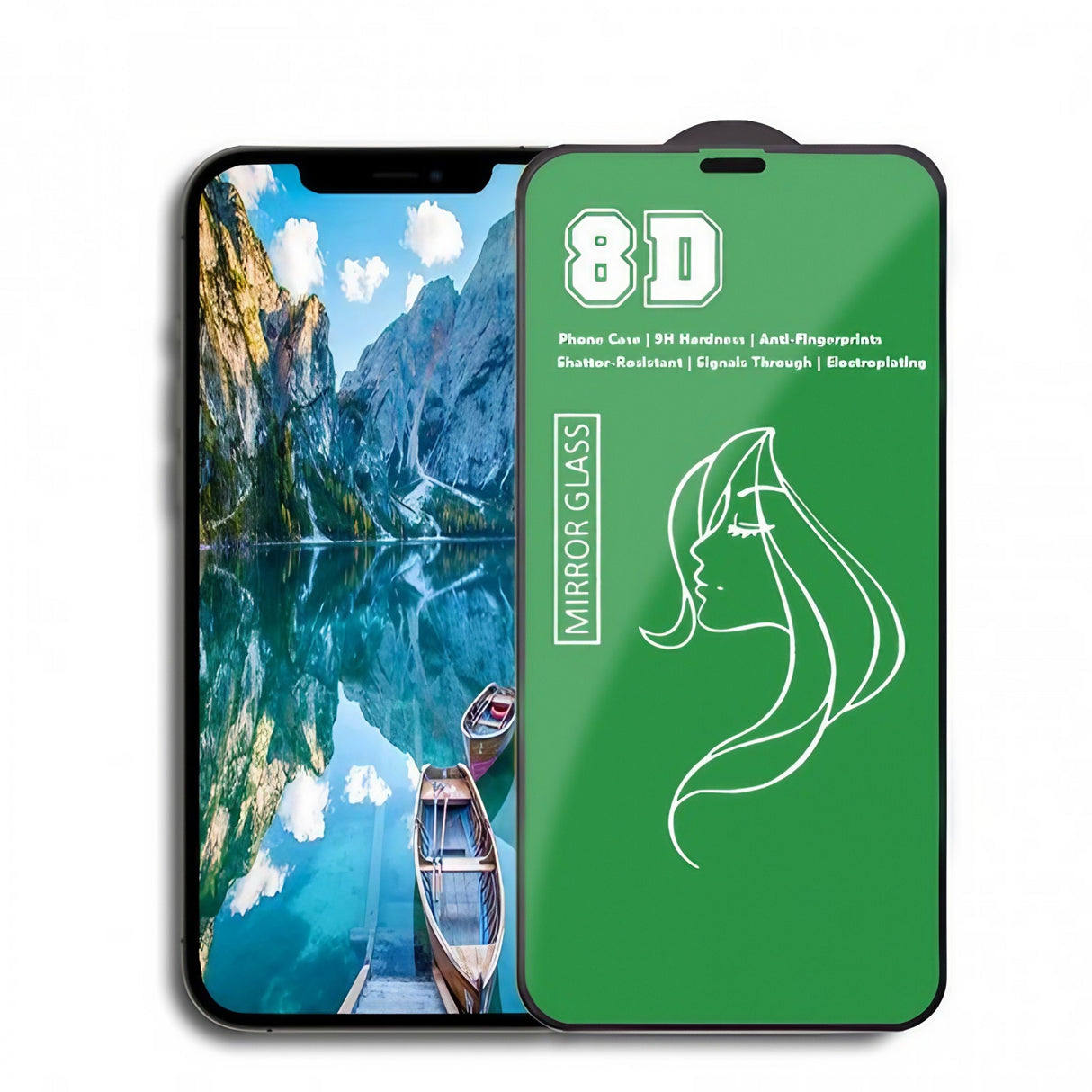 Folie de Protectie, Vivimall, pentru iPhone 15 Pro, Tempered Glass Mirror 8D, Efect Oglinda, HD, Verde - vivimall.ro