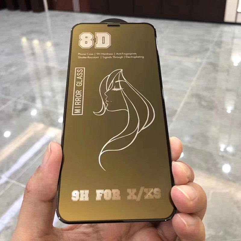 Folie de Protectie, Vivimall, pentru iPhone 15, Tempered Glass Mirror 8D, Efect Oglinda, HD, Auriu - vivimall.ro