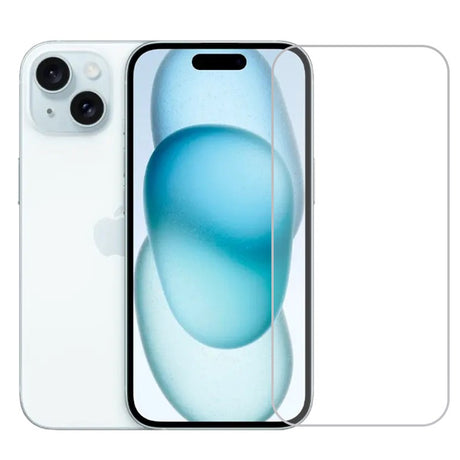 Folie sticlă securizată 3D pentru Apple iPhone 15, acoperire ecran complet, transparentă, vedere frontală