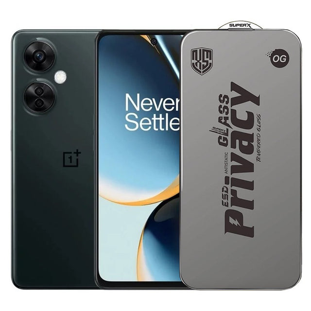 Folie de Protectie pentru OnePlus Nord CE 3 Lite, Flippy, Sticla Securizata ESD Antistatica, Super-X Privacy OG, Margini Negre, 0.30 mm, Transparent Inchis - vivimall.ro