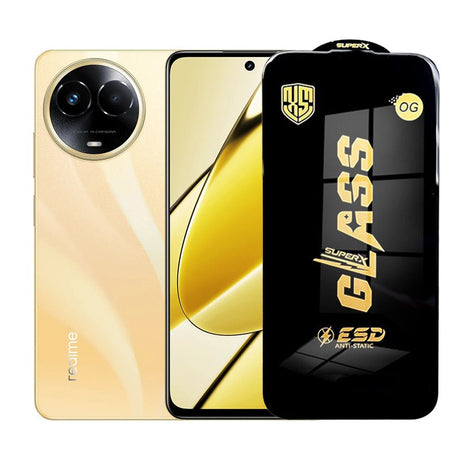 Folie protecție Realme 11 din sticlă securizată ESD 0,35 mm, margini negre, vedere frontală