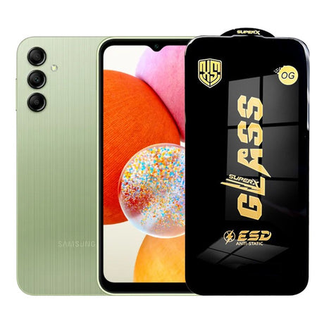 Folie de Protectie pentru Samsung Galaxy A14, Vivimall, Sticla Securizata ESD, Margini Negre, Rezistenta la Zgirieturi, Antistatica, 0.35 mm, Transparenta - vivimall.ro