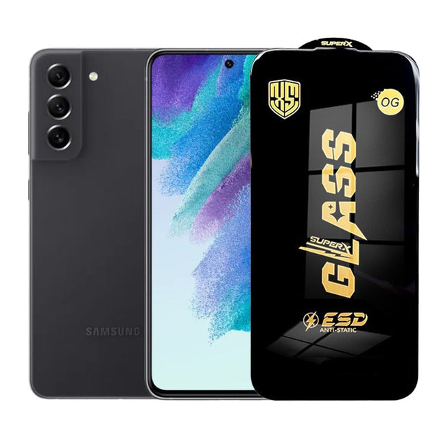 Folie de Protectie pentru Samsung Galaxy S21 FE, Vivimall, Sticla Securizata ESD, Margini Negre, Rezistenta la Zgirieturi, Antistatica, 0.35 mm, Transparenta - vivimall.ro