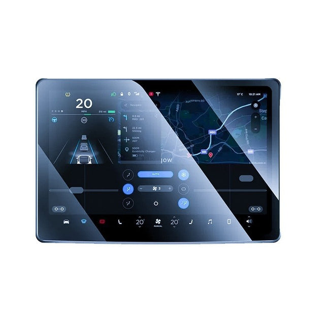 Folie de Sticla Securizata, Vivimall, Compatibila cu Tesla Model 3 / Tesla Model Y, Ecran Frontal, Anti Blue-Ray, 4K Ultra HD, Anti-amprenta, 2.5D, Transparent - vivimall.ro