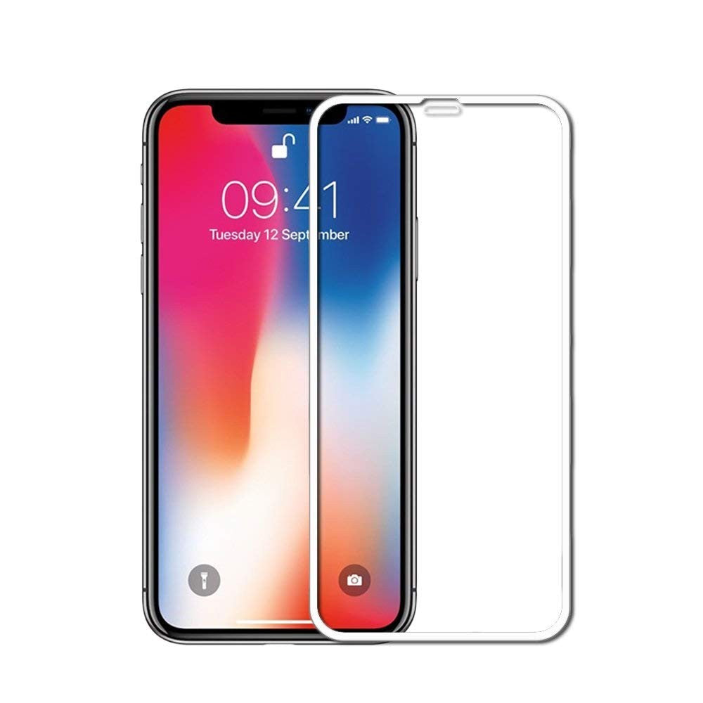 Folie de Sticla Securizata pentru Apple iPhone 15, Vivimall, Luminous, Margine Fosforescenta Neon din Silicon, Mat, Anti-Amprenta, Protectie Completa, 9H, Alb - vivimall.ro