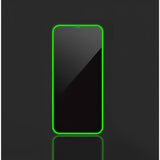 Folie de Sticla Securizata pentru Apple iPhone 15 Pro, Vivimall, Luminous, Margine Fosforescenta Neon din Silicon, Mat, Anti-Amprenta, Protectie Completa, 9H, Verde - vivimall.ro
